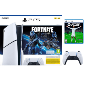 PS5 – Consola PlayStation 5 Slim Fortnite con Unidad de Disco + FC25 + control ps5 adicional
